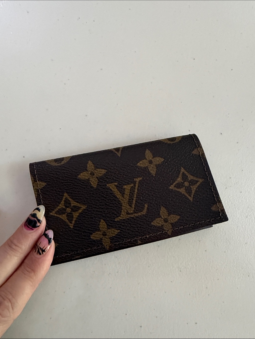 Monogram Card Case in Brown and Tan